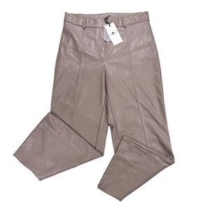 NWT 7 for All Mankind Vegan Faux Leather Pants Wide Leg Ankle High Rise Size L